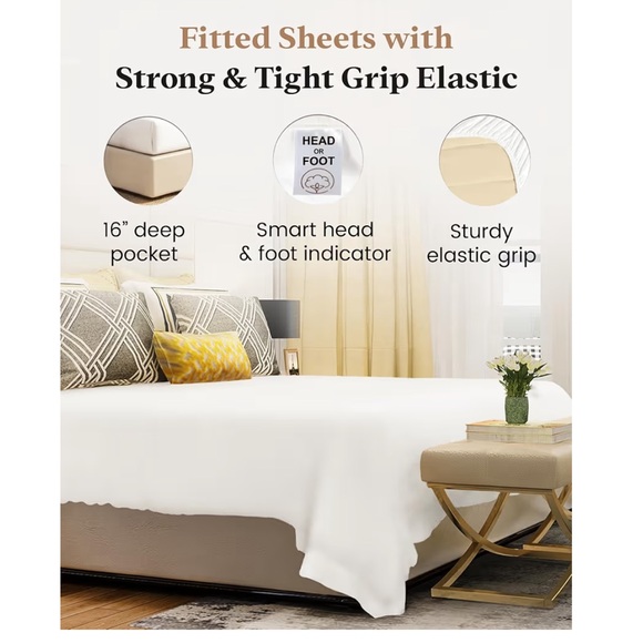 GOOD SLEEP Egyptian King Fitted Sheet - Picture 4 of 8